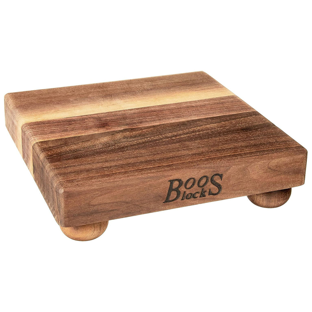 John Boos Small Walnut Wood Edge Grain Cutting Board for Kitchen, 9" x 9" x 1.5"