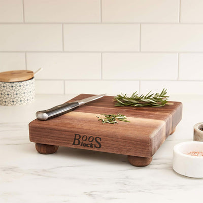 John Boos Walnut Wood Edge Cutting Board for Kitchen, 9" x 9" x 1.5" (Open Box)