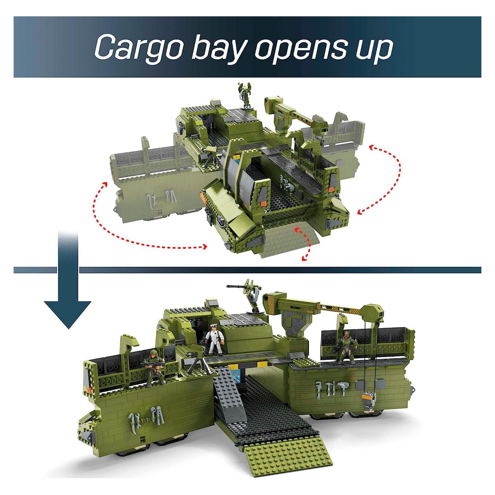 MEGA Halo UNSC Elephant Sandset Tank Building Toy Set w/ 5 Micro Action Figures - VMInnovations
