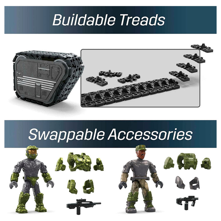 MEGA Halo UNSC Elephant Sandset Tank Building Toy Set w/ 5 Micro Action Figures - VMInnovations