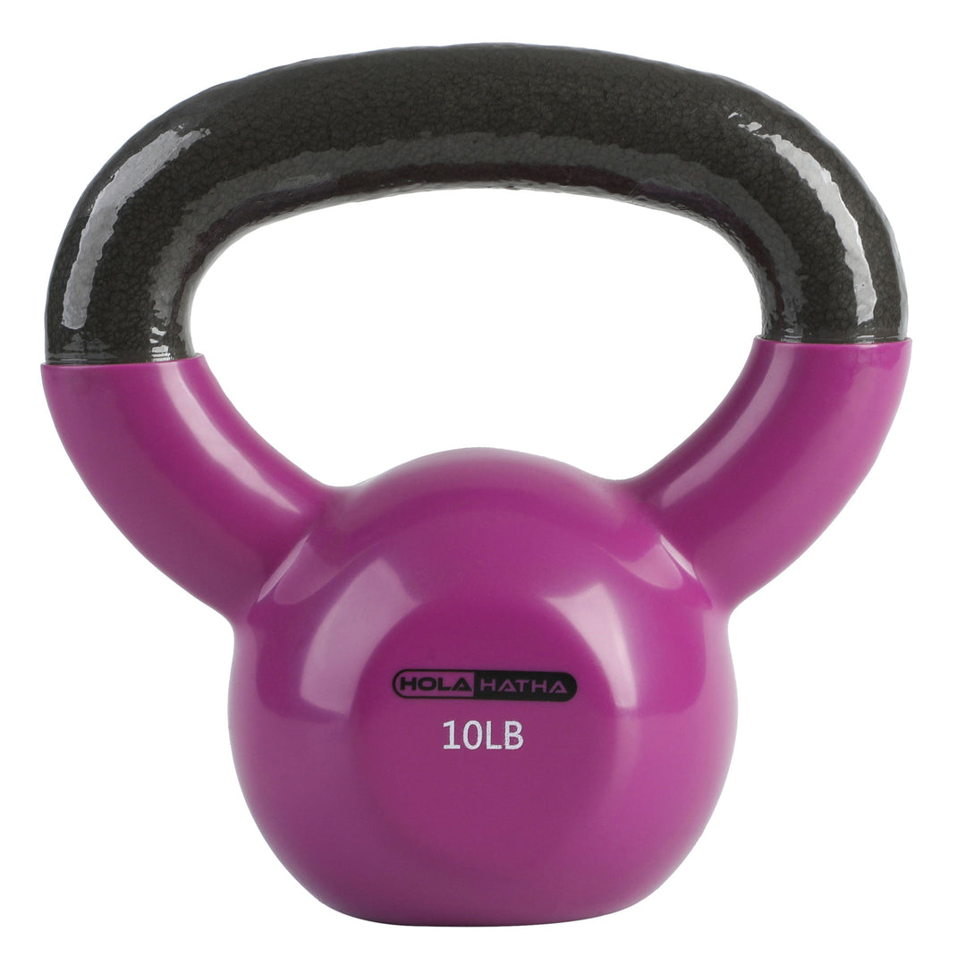 HolaHatha 10lb Solid Cast Iron Kettlebell for Home Strength Training (Open Box)