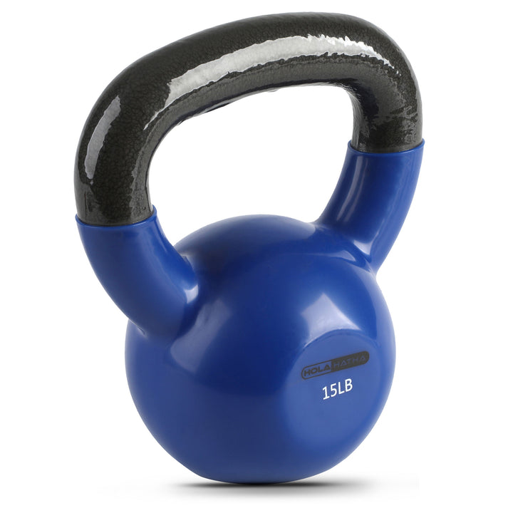 HolaHatha 15lb Cast Iron Workout Kettlebell for Home Strength Training(Open Box)