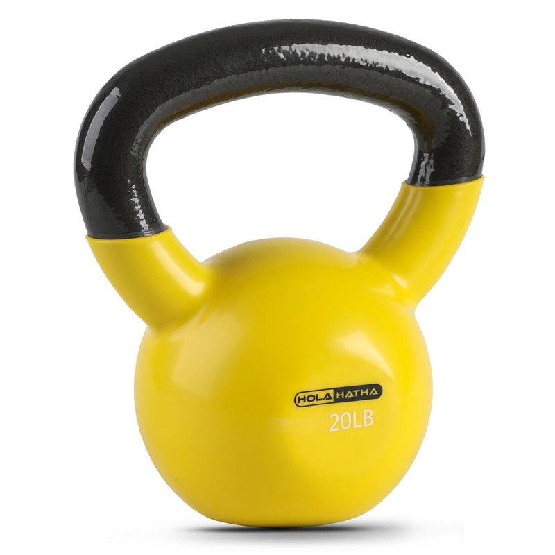 HolaHatha 20lb Solid Cast Iron Kettlebell for Home Strength Training (Open Box)