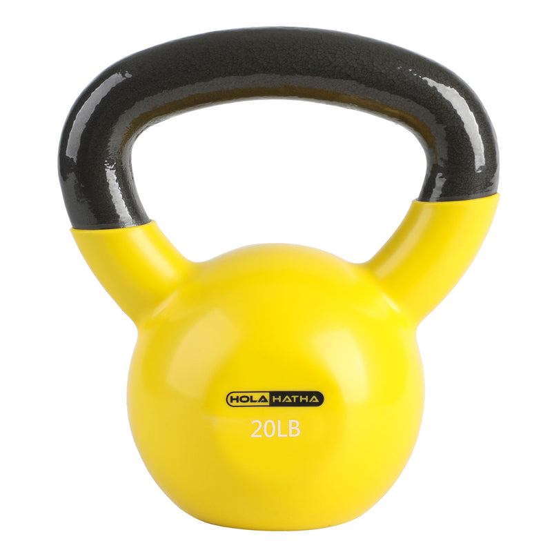 HolaHatha 20lb Solid Cast Iron Kettlebell for Home Strength Training (Open Box)