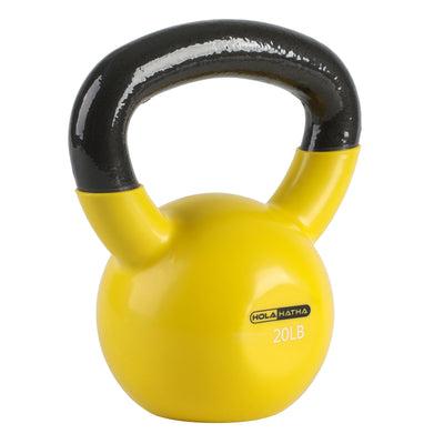 HolaHatha 20lb Solid Cast Iron Kettlebell for Home Strength Training (Open Box)