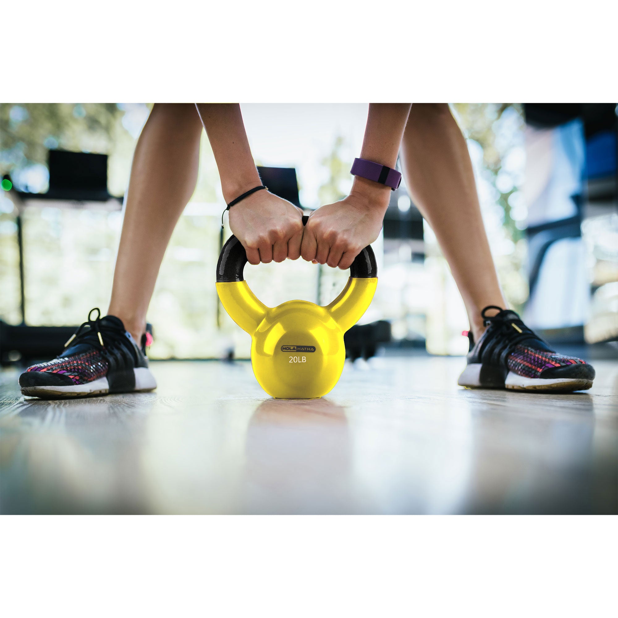 HolaHatha 20lb Solid Cast Iron Kettlebell for Home Strength Training (Open Box) - VMInnovations