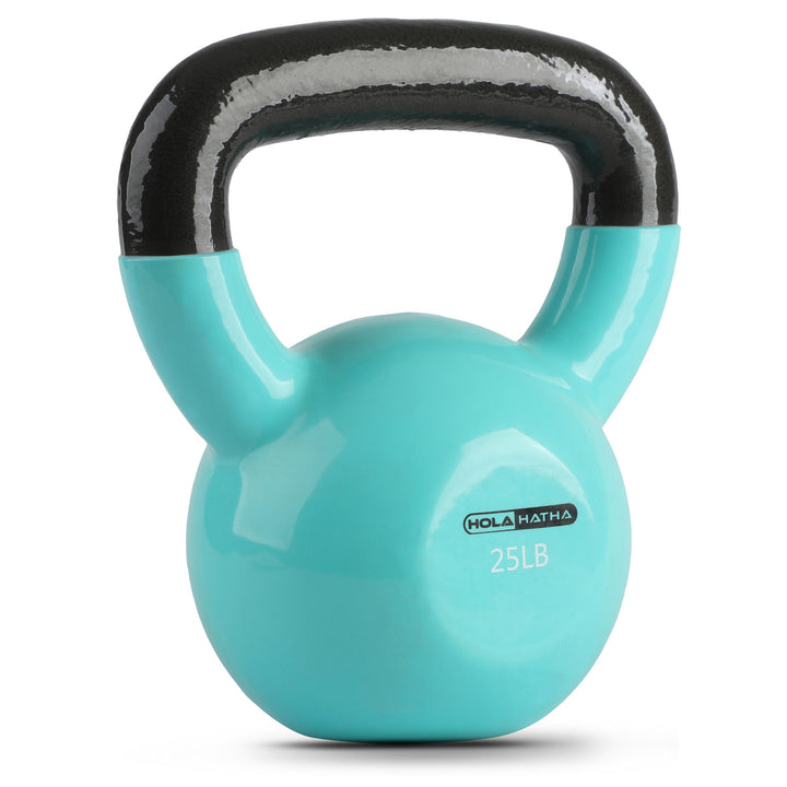 HolaHatha 25lb Solid Cast Iron Kettlebell for Home Strength Training (Open Box)