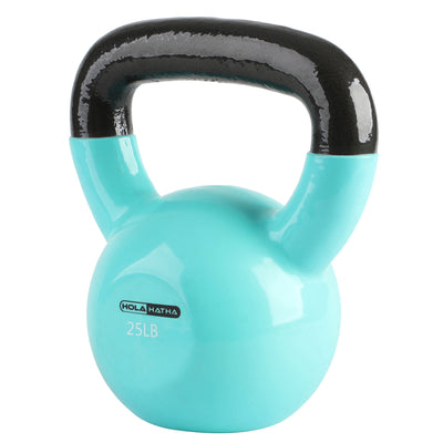 HolaHatha 25lb Solid Cast Iron Workout Kettlebell for Strength Training (Used)