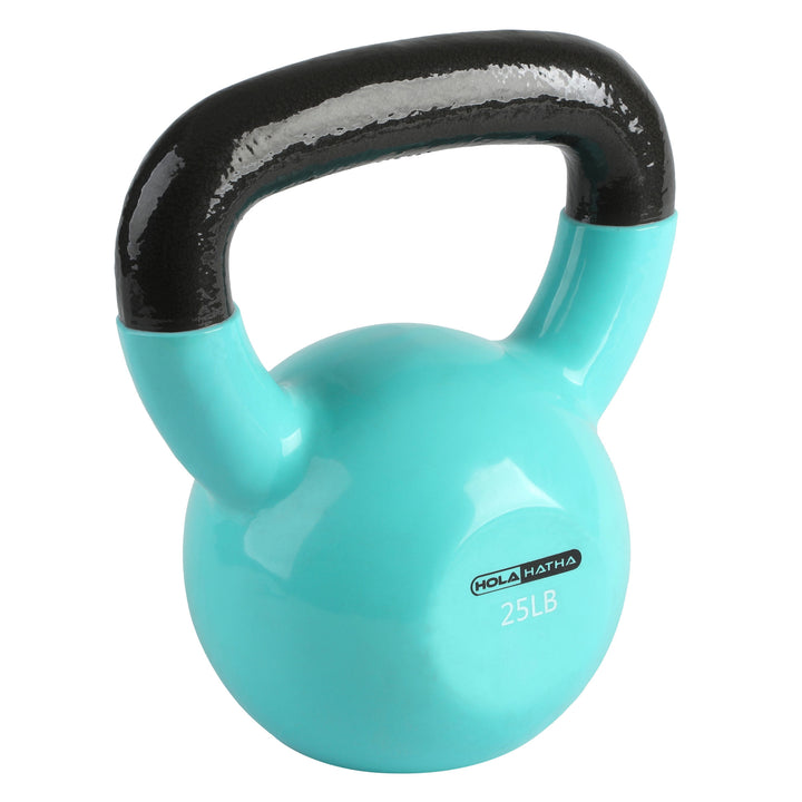 HolaHatha 25lb Solid Cast Iron Kettlebell for Home Strength Training (Open Box)