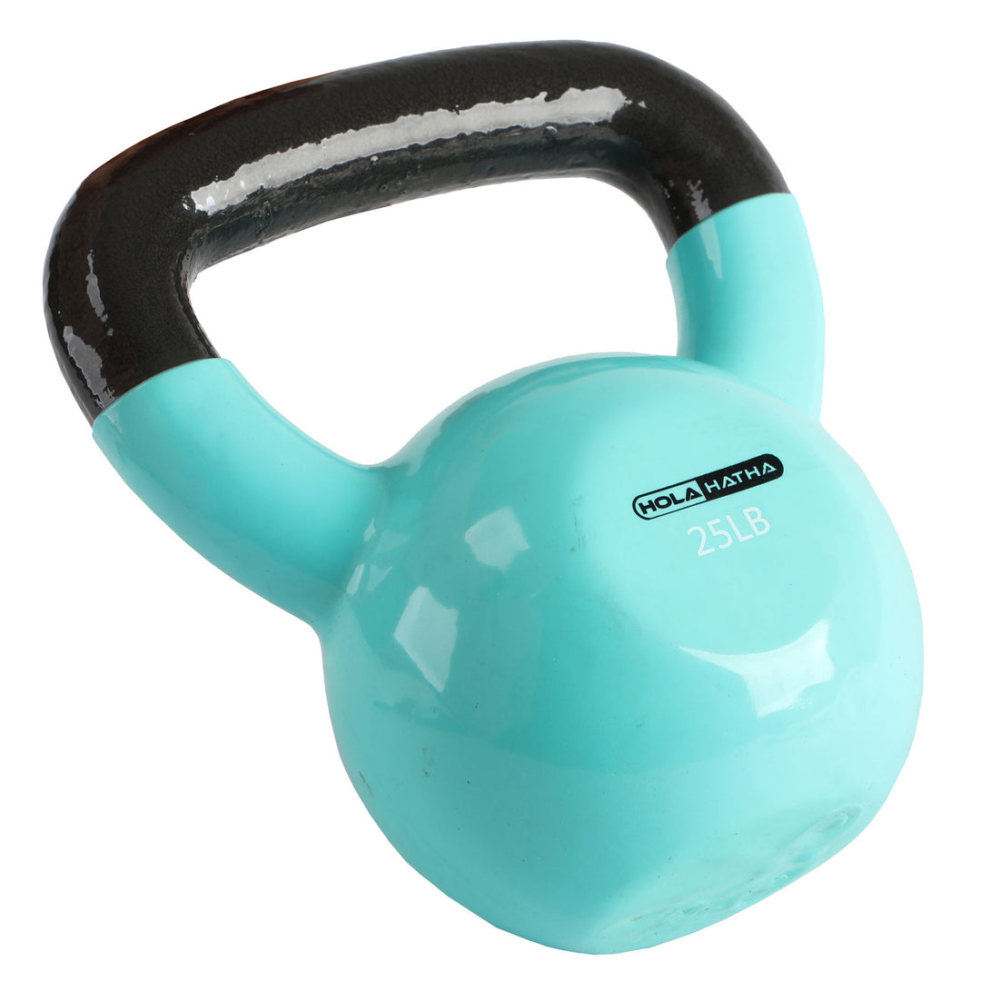 HolaHatha 25lb Solid Cast Iron Kettlebell for Home Strength Training (Open Box)