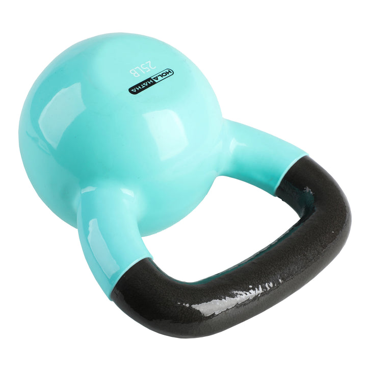 HolaHatha 25lb Solid Cast Iron Kettlebell for Home Strength Training (Open Box)