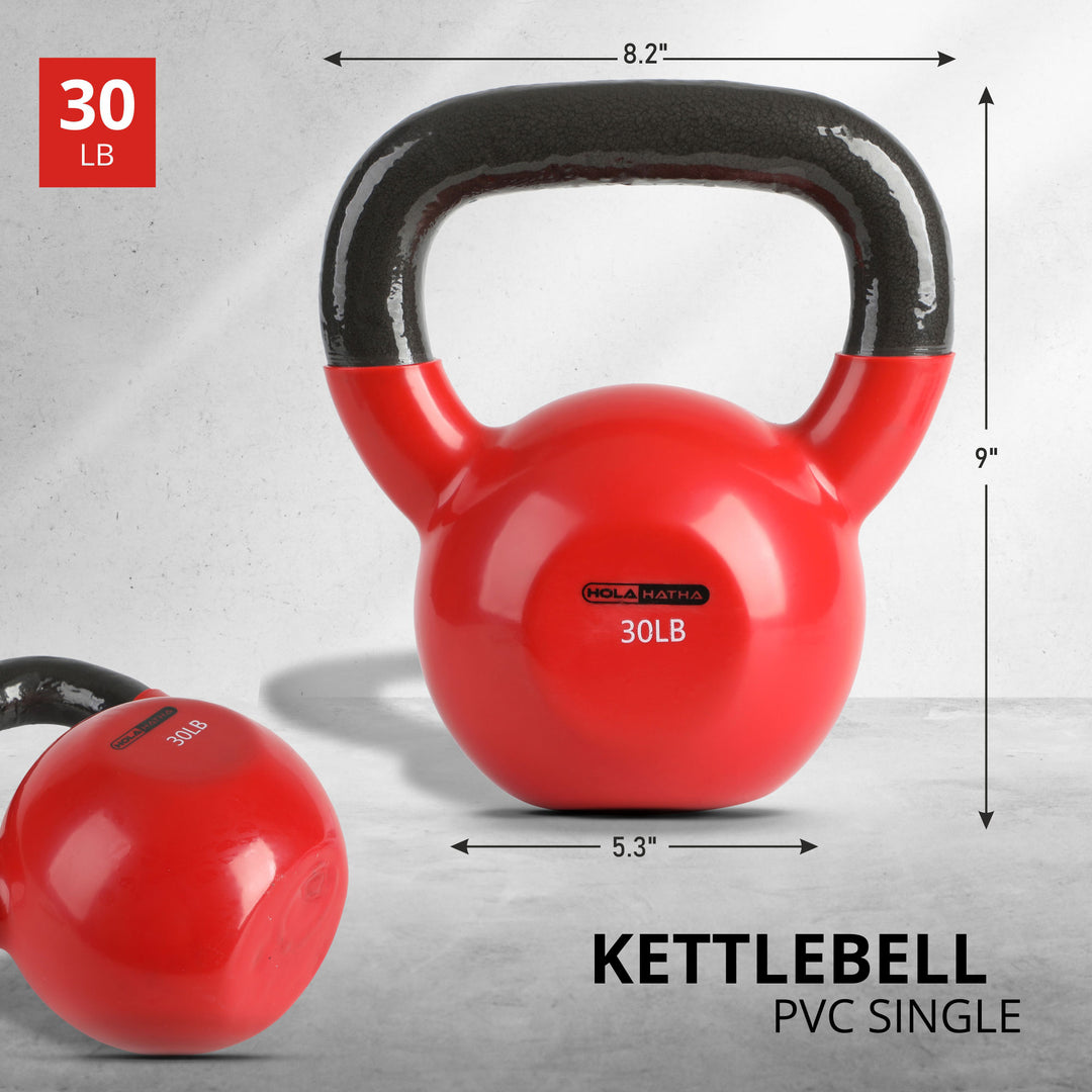 HolaHatha 30lbs Cast Iron Workout Kettlebell for Strength Training (Open Box)