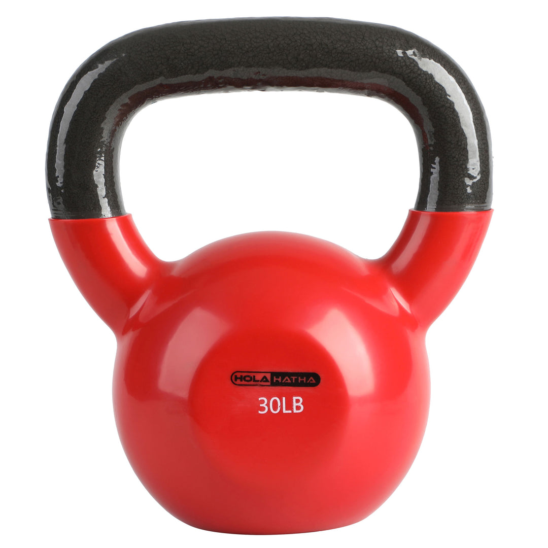 HolaHatha 30lbs Cast Iron Workout Kettlebell for Strength Training (Open Box)