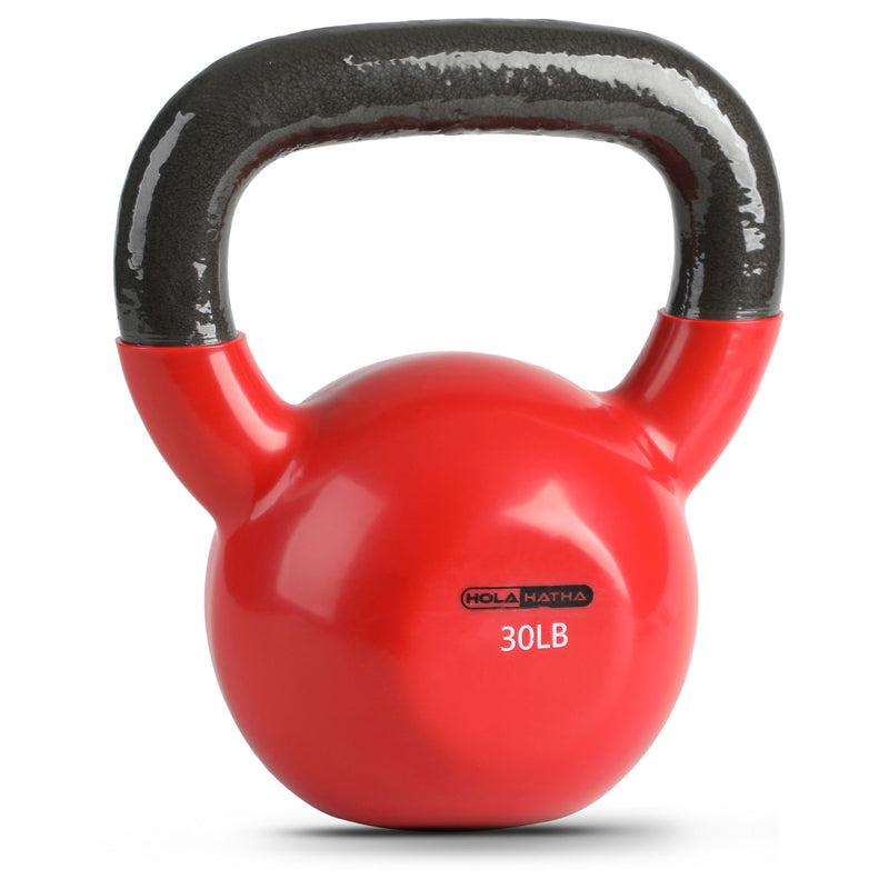 HolaHatha 30Lb Cast Iron Workout Kettlebell for Home Strength Training (Used)