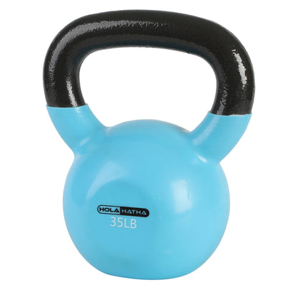 HolaHatha 35lb Solid Cast Iron Kettlebell for Home Strength Training (Open Box)