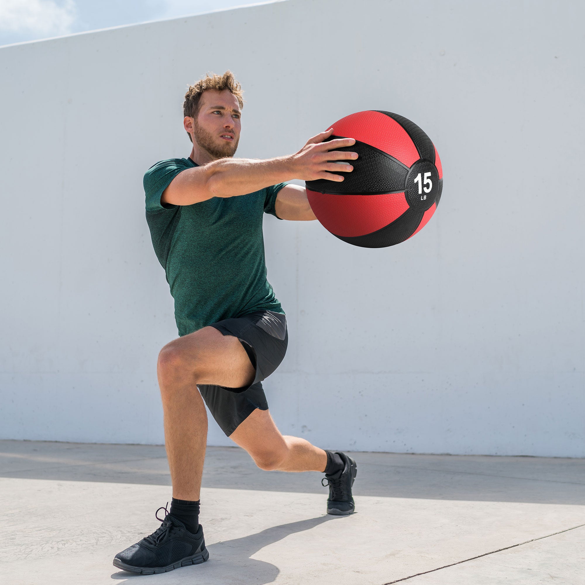 HolaHatha 15lb Medicine Ball for Rehabilitation or Working Out (Open Box) - VMInnovations