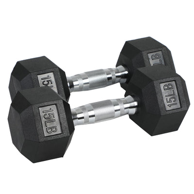 HolaHatha Iron Cast Home Exercise Dumbbell Free Weight, 15 Pounds (Open Box) - VMInnovations