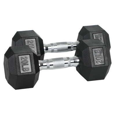 HolaHatha Iron Hexagonal Cast Home Exercise Dumbbell Free Weight, 20lb(Open Box)