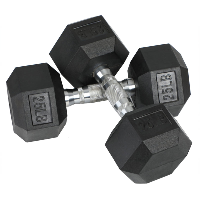 HolaHatha Iron  Cast Exercise 25 lb Dumbbell Weights w/Contoured Grips(Open Box)