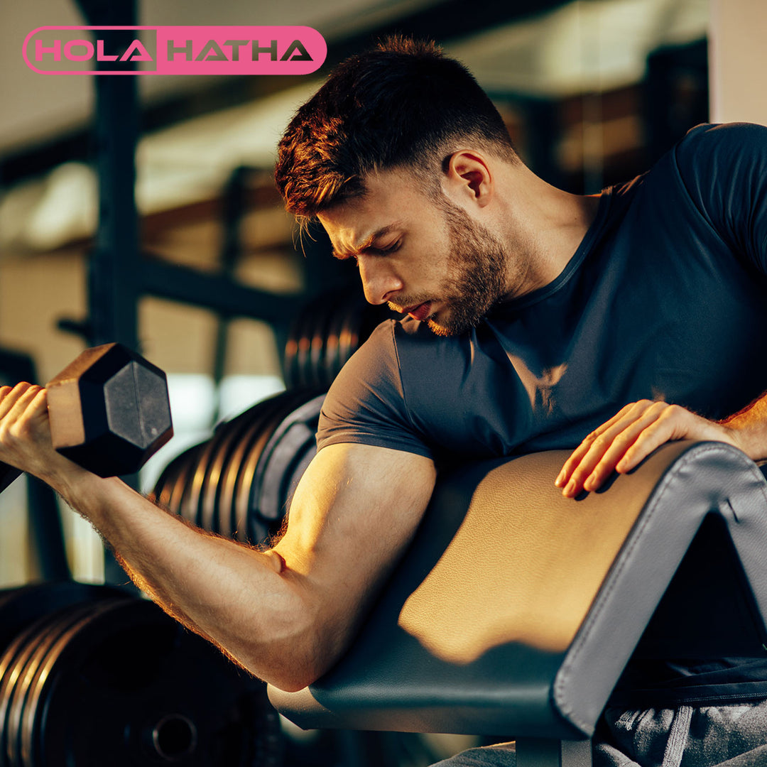 HolaHatha Iron  Cast Exercise 25 lb Dumbbell Weights w/Contoured Grips(Open Box)