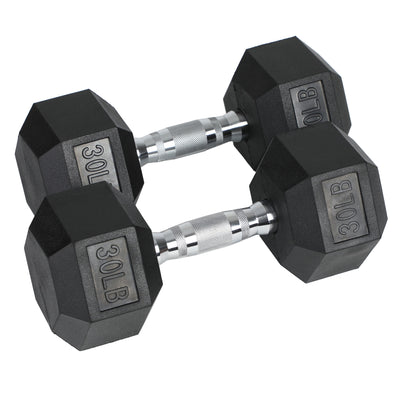 HolaHatha Iron Hexagonal Home Exercise Dumbbell Free Weight, 30 Pounds (Used) - VMInnovations