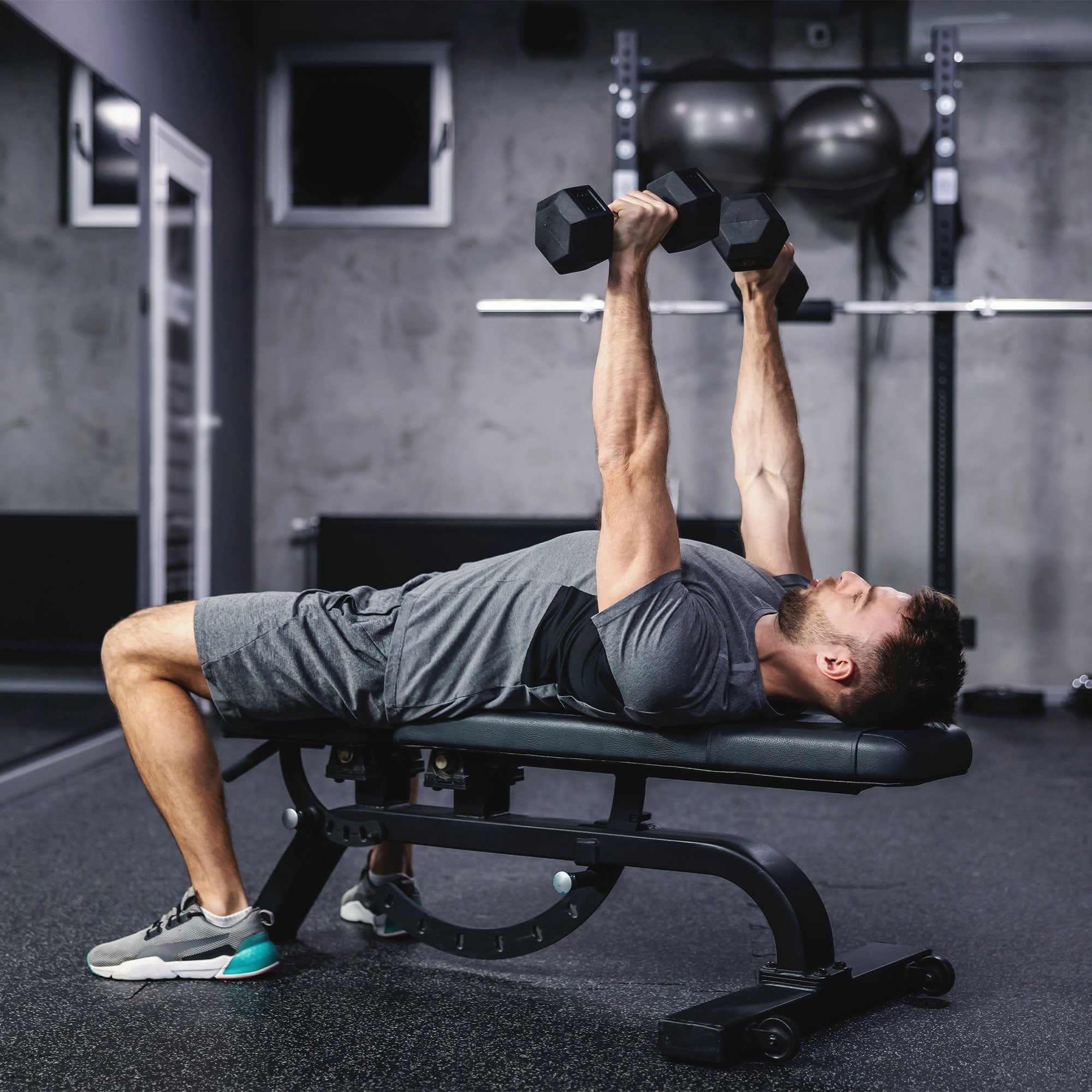 HolaHatha Iron Hexagonal Home Exercise Dumbbell Free Weight, 30 Pounds (Used) - VMInnovations