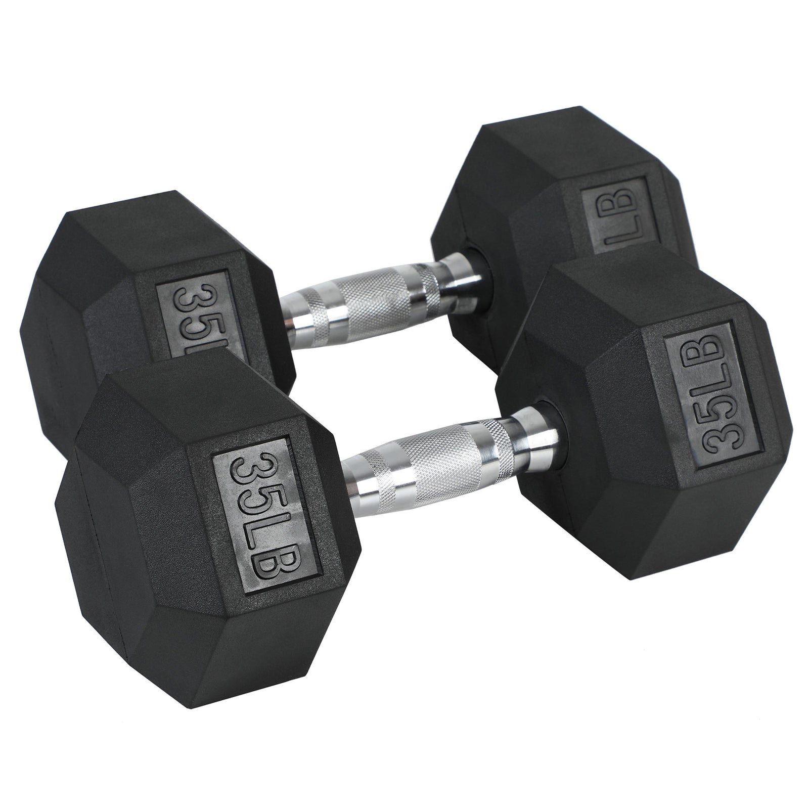 HolaHatha Iron Hexagonal Cast Home Exercise Dumbbell Free Weight, 45 Pounds - VMInnovations