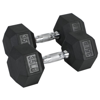 HolaHatha Iron Hexagonal Cast Home Exercise Dumbbell Free Weight, 45 Pounds - VMInnovations