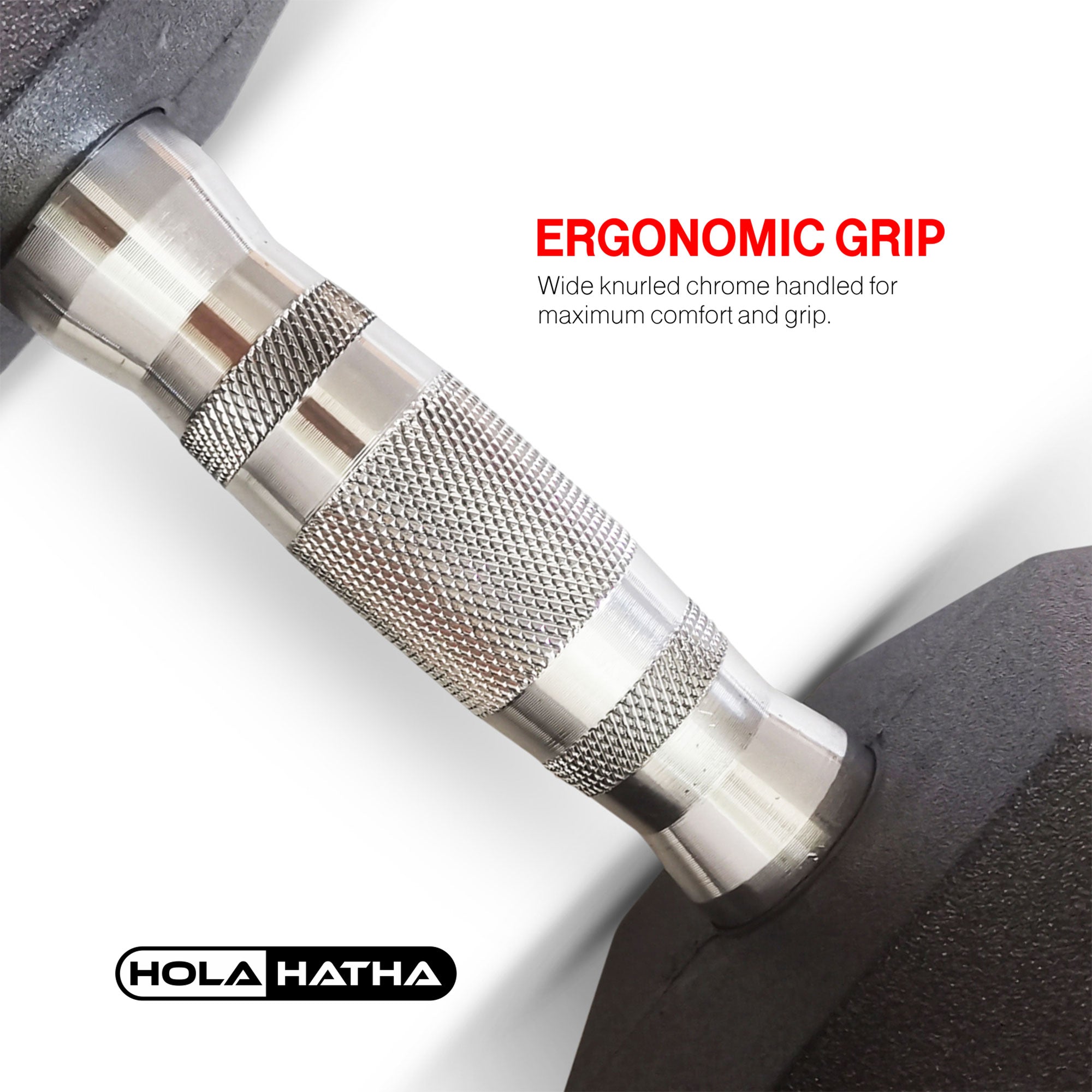 HolaHatha Iron Hexagonal Cast Exercise 5 lb Dumbbell Weights w/Contoured Grips - VMInnovations