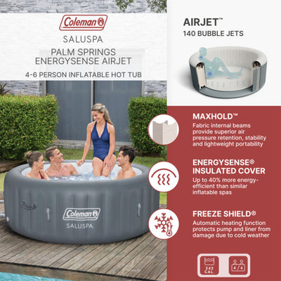 Coleman 6 Person EnergySense Smart AirJet Plus Inflatable Hot Tub(Used)