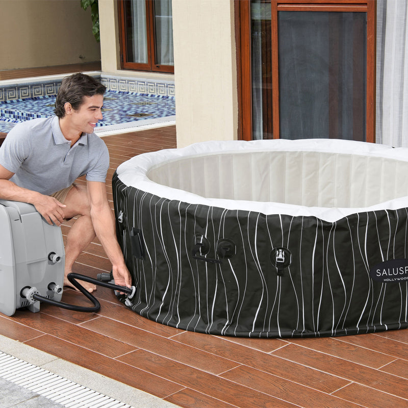 Bestway Hollywood EnergySense Luxe AirJet Inflatable Hot Tub, Black (Open Box)