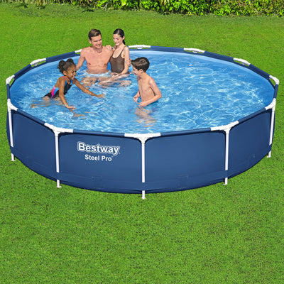 Bestway Steel Pro 12' x 30" Round Above Ground Pool Set w/ DuraPlus Liner(Used)