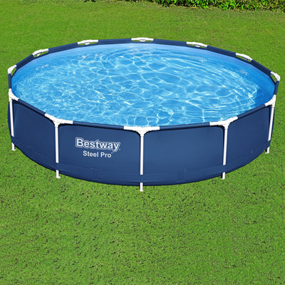 Bestway Steel Pro 12' x 30" Round Above Ground Pool Set w/ DuraPlus Liner(Used)