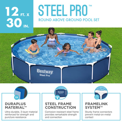 Bestway Steel Pro 12' x 30" Above Ground Pool Set with DuraPlus Liner (Open Box)