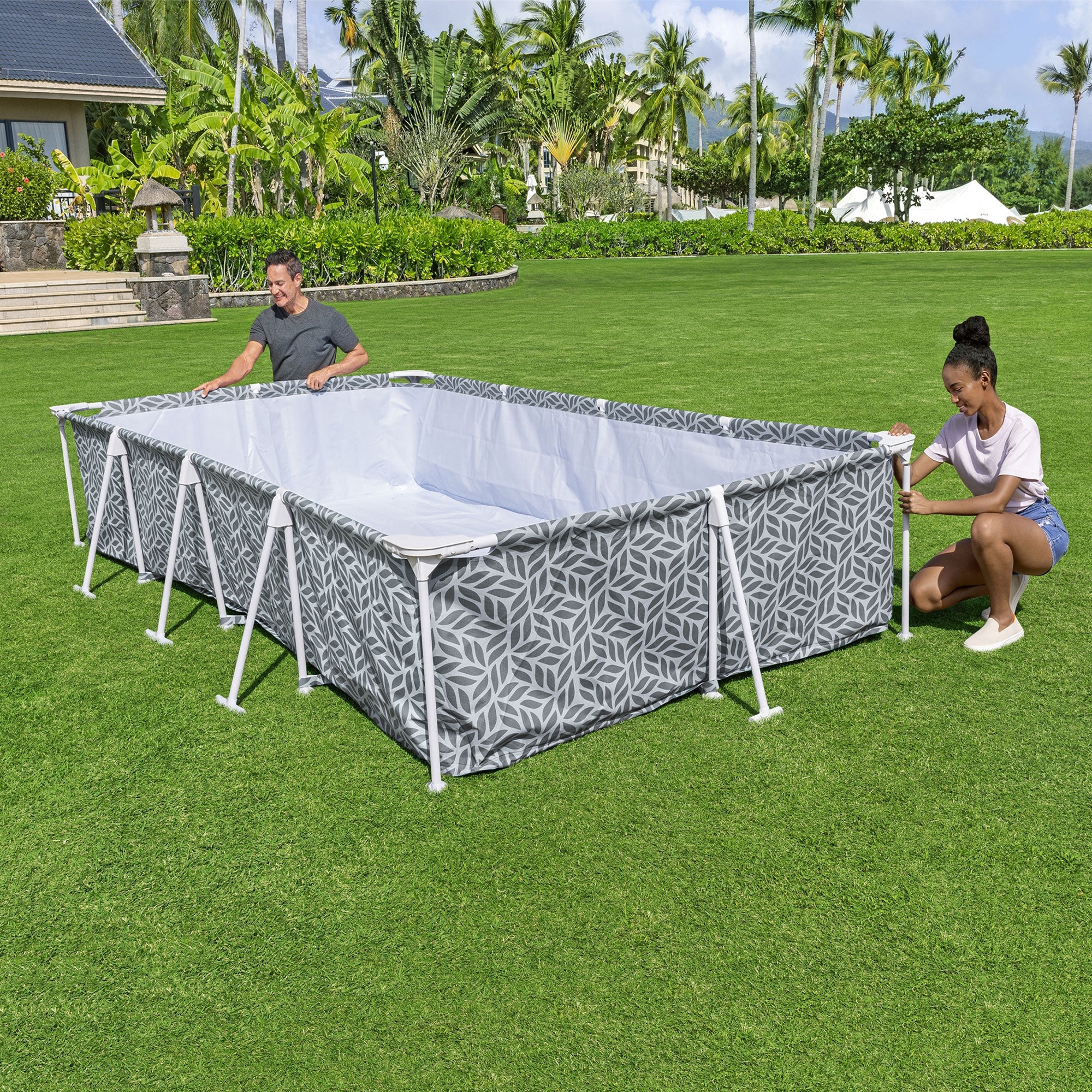 Bestway Steel Pro 12' x 6'7" x 26" Rectangle Above Ground Swimming Pool (Used) - VMInnovations