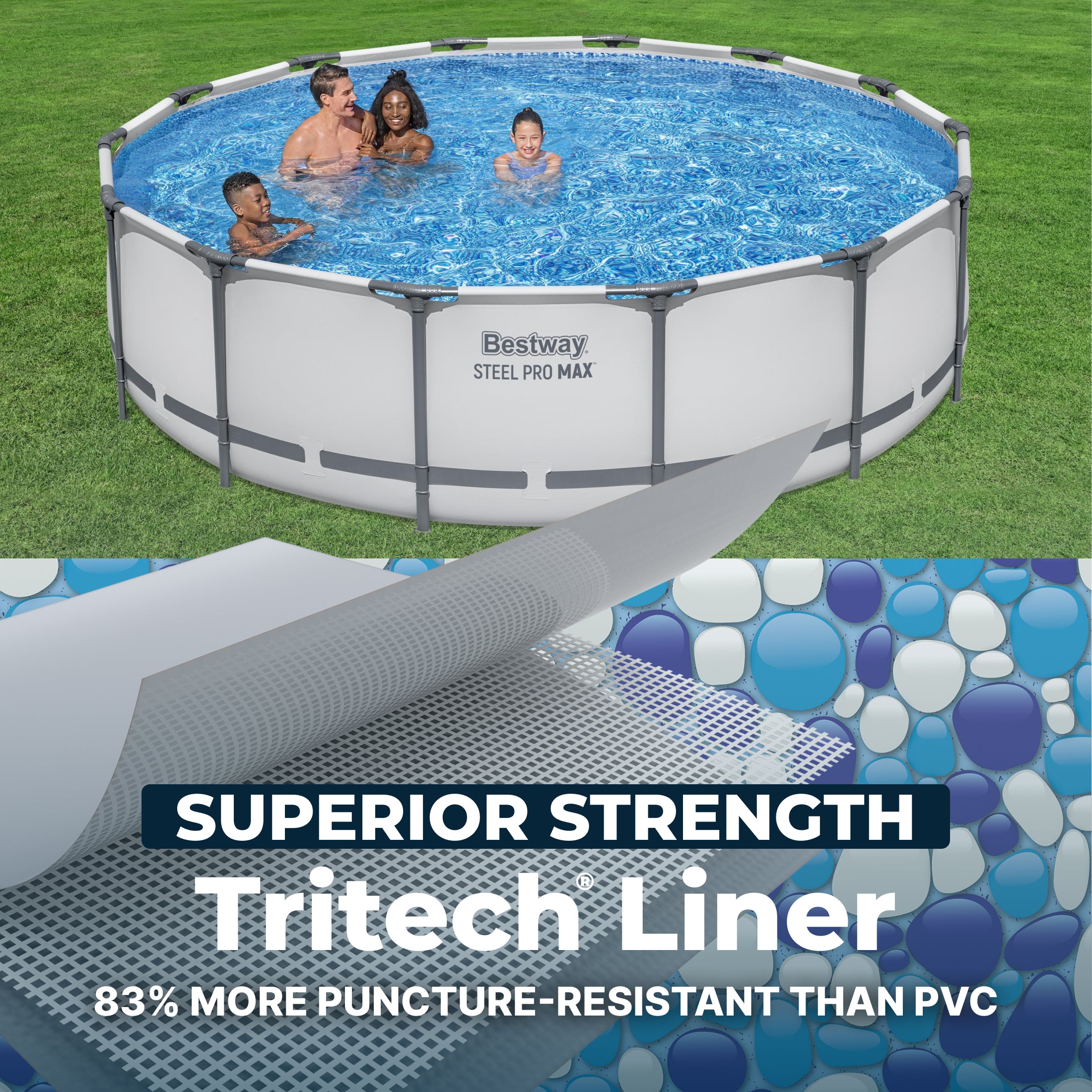 Bestway Steel Pro MAX 14' x 42" Above Ground Swimming Pool Set, Gray (Open Box)
