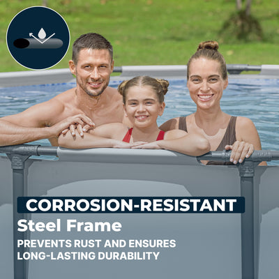 Bestway Steel Pro MAX 14' x 42" Above Ground Swimming Pool Set, Gray (Open Box) - VMInnovations