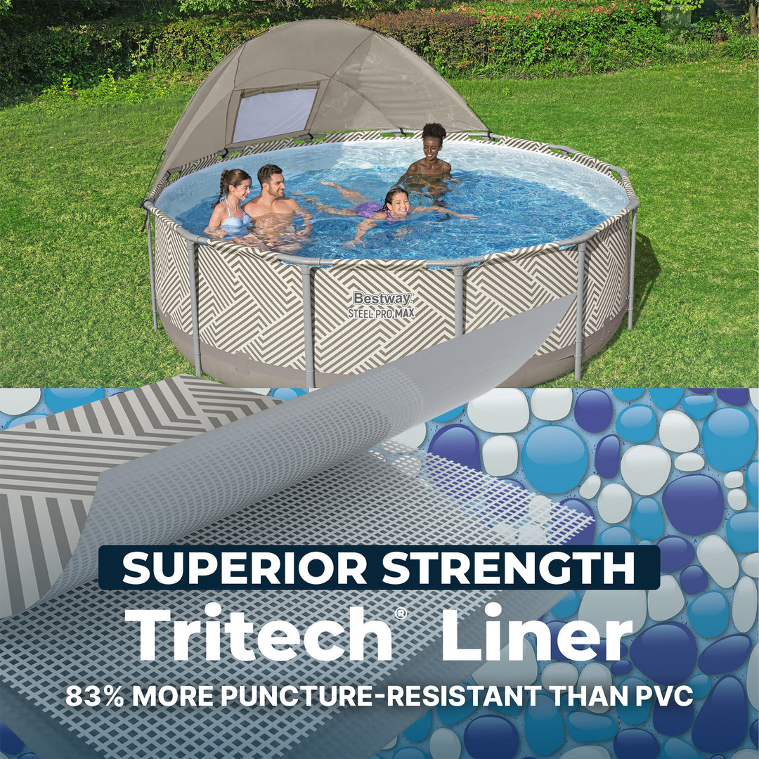 Bestway Steel Pro MAX 13' x 42" Round Above Ground Pool Set with Canopy & Ladder - VMInnovations