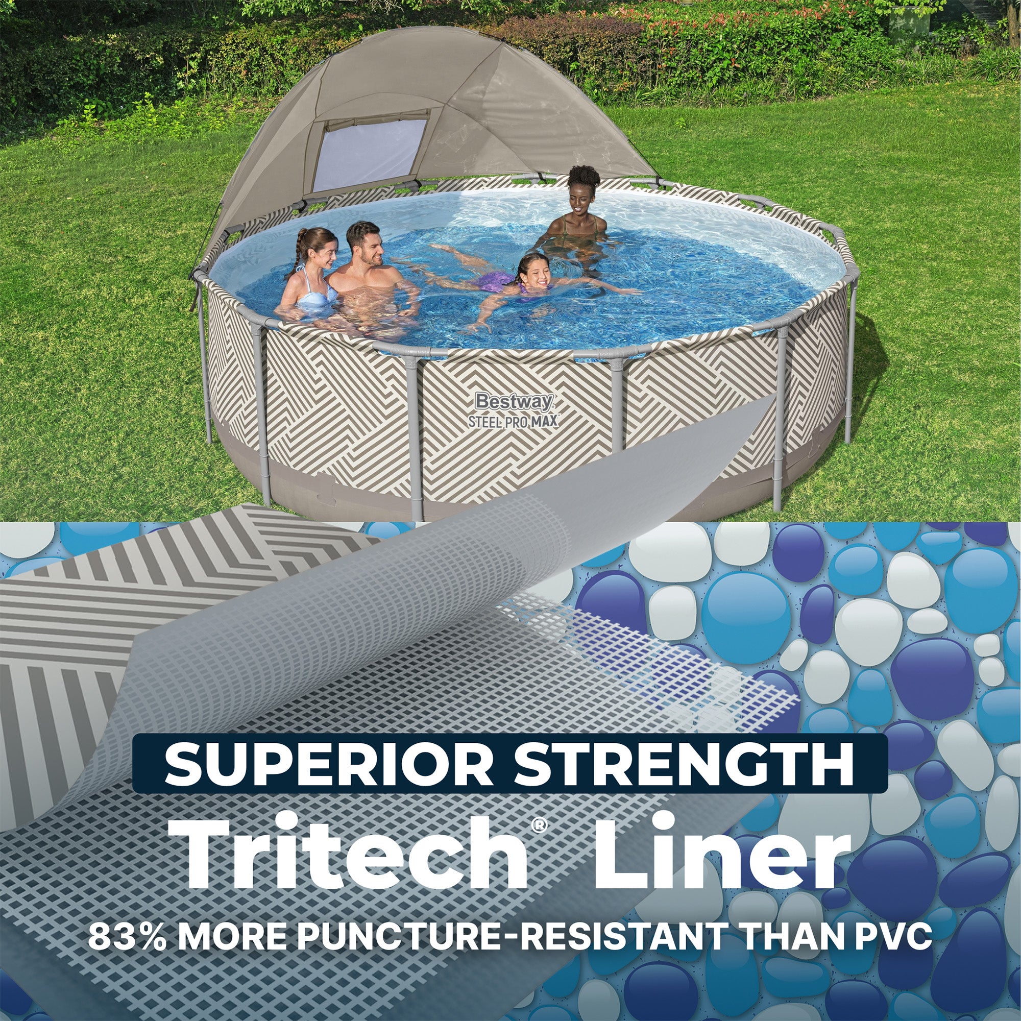 Bestway Steel Pro MAX 13' x 42" Pool Set with Canopy & Ladder (Open Box) - VMInnovations