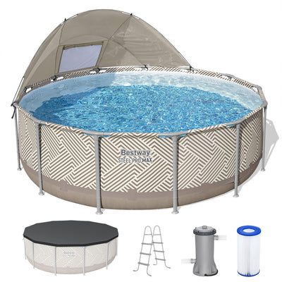 Bestway Steel Pro MAX 13' x 42" Pool Set with Canopy & Ladder (Open Box) - VMInnovations