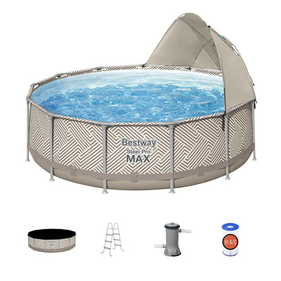 Bestway Steel Pro MAX 13' x 42" Above Ground Pool Set with Canopy & Ladder(Used)
