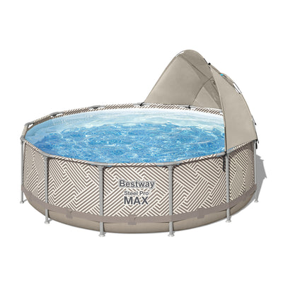 Bestway Steel Pro MAX 13'x42" Above Ground Pool Set w/Canopy & Ladder(For Parts)