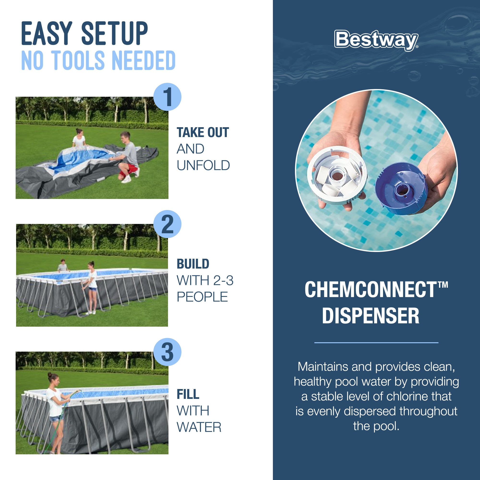 Bestway Power Steel 24’ x 12’ x 52” Oval Outdoor Swimming Pool Set (Open Box) - VMInnovations