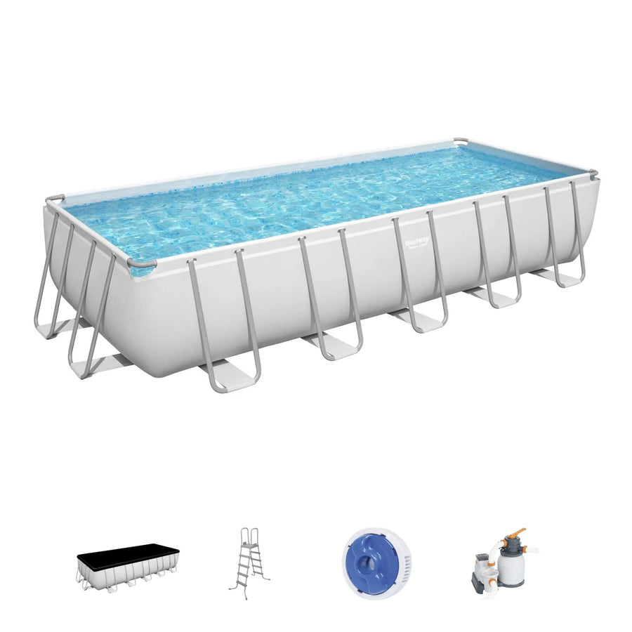 Bestway Power Steel 21' x 9' x 52" Above Ground Swimming Pool Set (Open Box) - VMInnovations