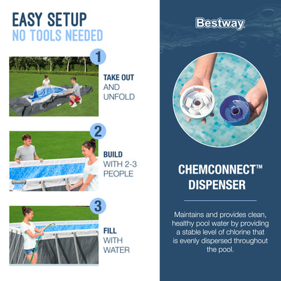 Bestway Power Steel 21' x 9' x 52" Above Ground Swimming Pool Set (Open Box) - VMInnovations