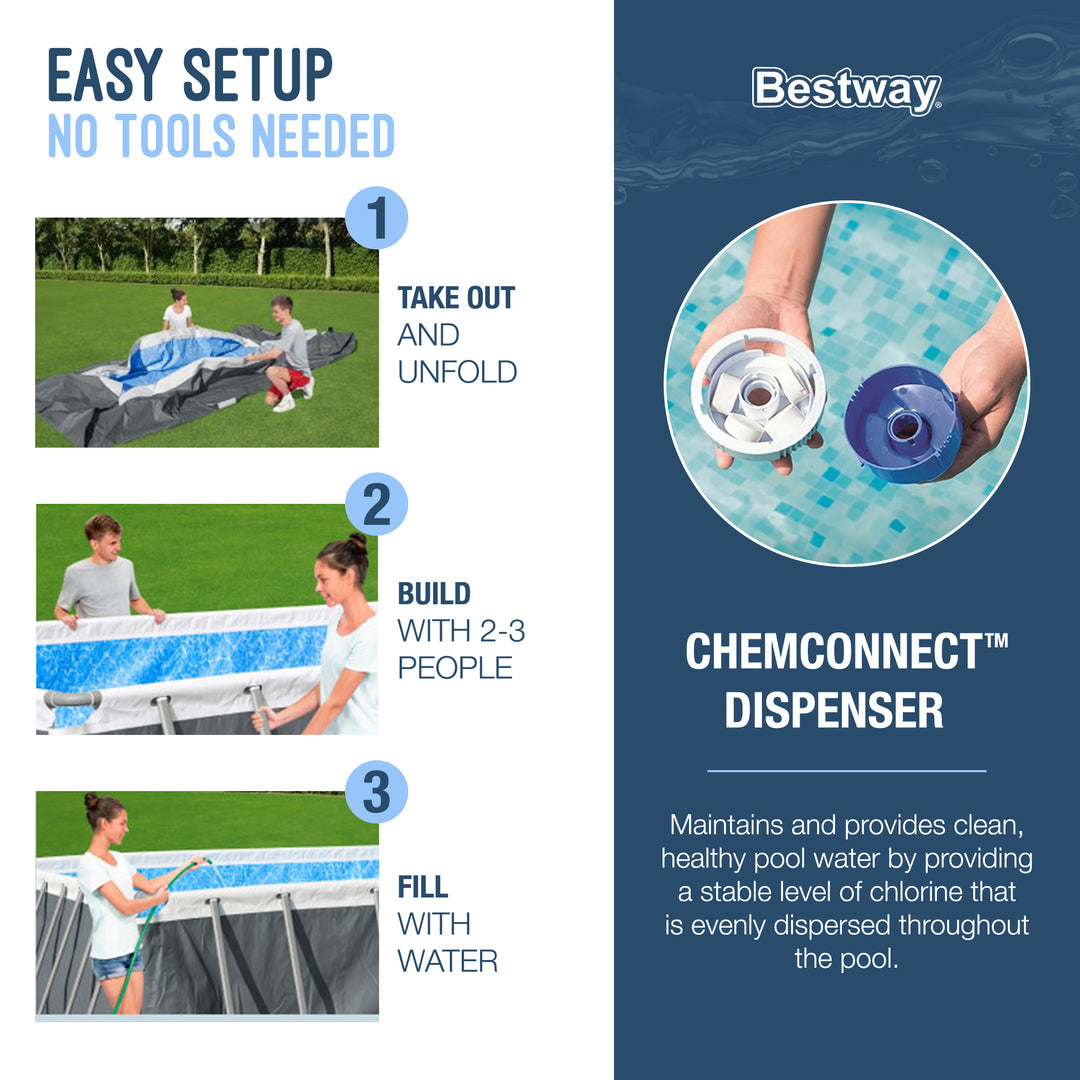 Bestway Power Steel 21' x 9' x 52" Above Ground Swimming Pool Set (Open Box) - VMInnovations