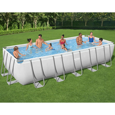 Bestway Power Steel 21' x 9' x 52" Rectangular Above Ground Swimming Pool Set