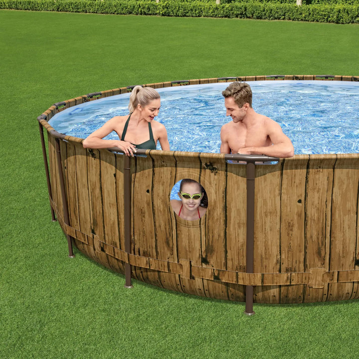Bestway Power Steel Swim Vista 18' x 48" Round Above Ground Swimming Pool Set - VMInnovations