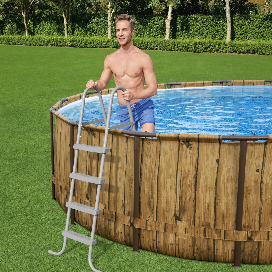 Bestway Power Steel Swim Vista 18' x 48" Round Above Ground Swimming Pool(Used)