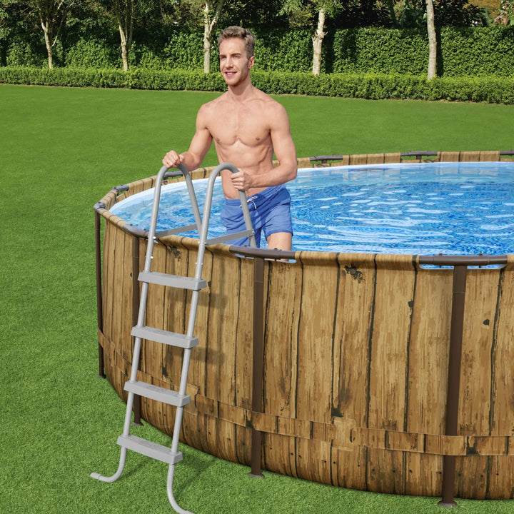 Bestway Power Steel Swim Vista 18' x 48" Round Above Ground Swimming Pool Set - VMInnovations